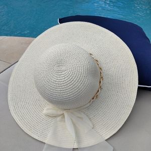 Rattan Straw With Bowknot Floppy Hat/Straw Hat Beautiful Ladies' Hats